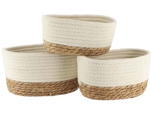 Cesta Vegetal&Algodon Rect. Natural+