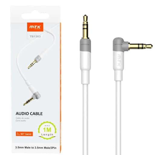 Cable Audio Jack3,5 90º (M-M) 1m