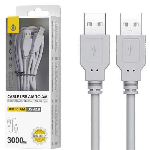 Cable USB AM-AM 2,0 Gris 3m