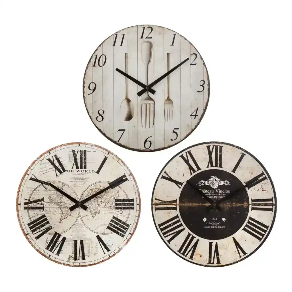 [JJ-126505] Reloj Pared MDF Boris Ø28cm 3S.