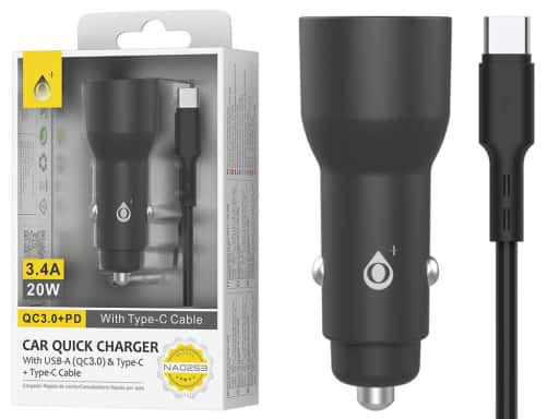 [OP-2002532] Cargador Coche Bledsoe QC+Cable Type-C