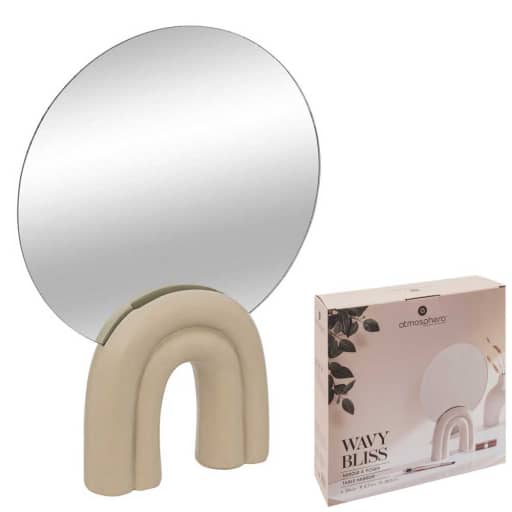 [JJ-204006] Espejo Mesa Wavy Bliss Resina Blanco 36cm