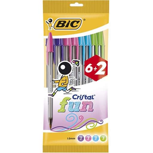 [BC-326603] Boligrafo Cristal Fun 1,6mm 8/Bolsa